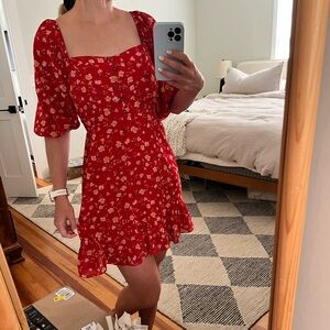 Super cute red floral dress